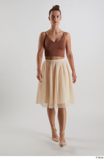 Babbie  1 beige midi skirt beige sandals brown crop…